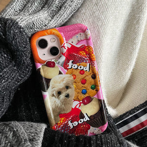 VILZSTUDIOS Cute phone case with dog and dessert design