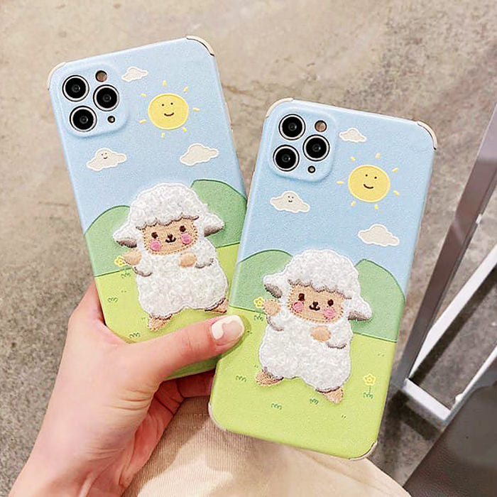 VILZSTUDIOS Sheep embroidery phone case design