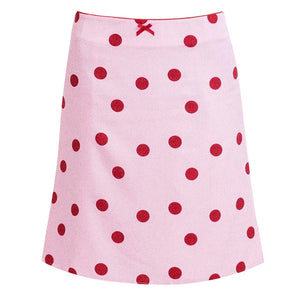 VILZSTUDIOS Polka Dot Bow Detail Knee-Length Skirt product image