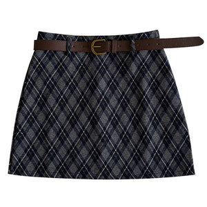 VILZSTUDIOS Fashionable mini skirt with argyle pattern