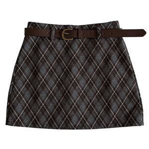 VILZSTUDIOS Fashionable mini skirt with argyle pattern