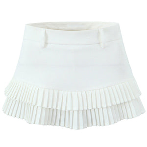 VILZSTUDIOS Double layer pleated mini skirt for stylish looks