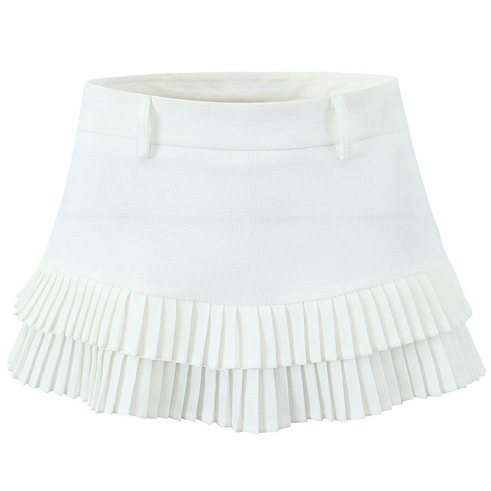 VILZSTUDIOS Double layer pleated mini skirt for stylish looks