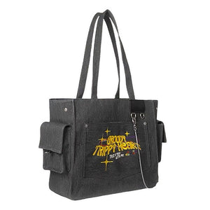 VILZSTUDIOS Denim tote bag with heart design