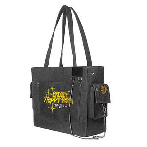 VILZSTUDIOS Denim tote bag with heart design