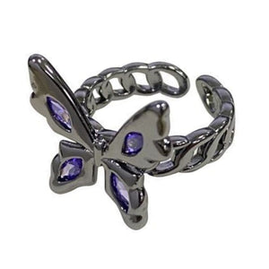 VILZSTUDIOS Punk aesthetic butterfly adjustable ring
