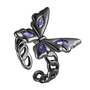 VILZSTUDIOS Punk aesthetic butterfly adjustable ring