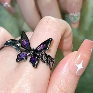 VILZSTUDIOS Punk aesthetic butterfly adjustable ring