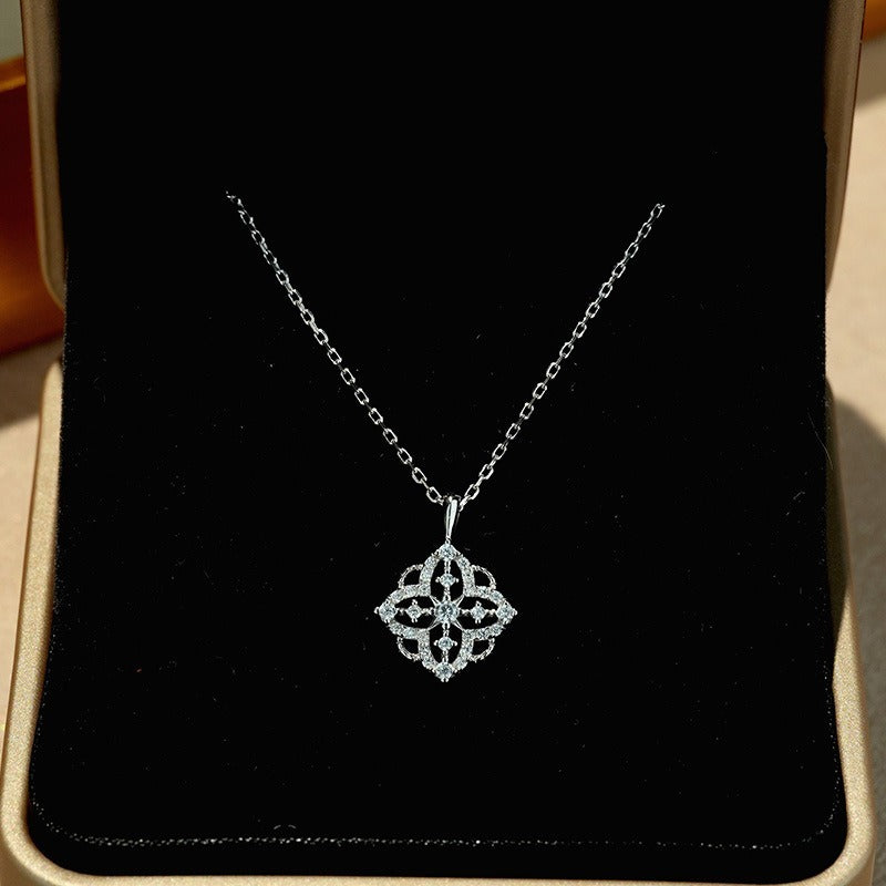 Quatrefoil Pendant Necklace with Stones