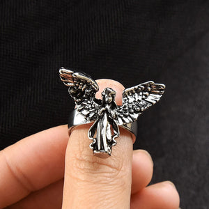 VILZSTUDIOS Adjustable ring with an angel design