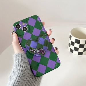 VILZSTUDIOS Stylish phone case featuring argyle heart design