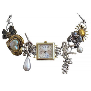 VILZSTUDIOS Retro clock charm choker accessory
