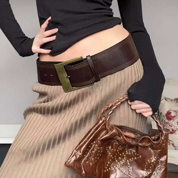 VILZSTUDIOS Faux leather belt with vintage charm