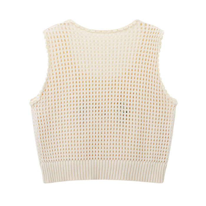 VILZSTUDIOS Cropped knit vest for casual fashion