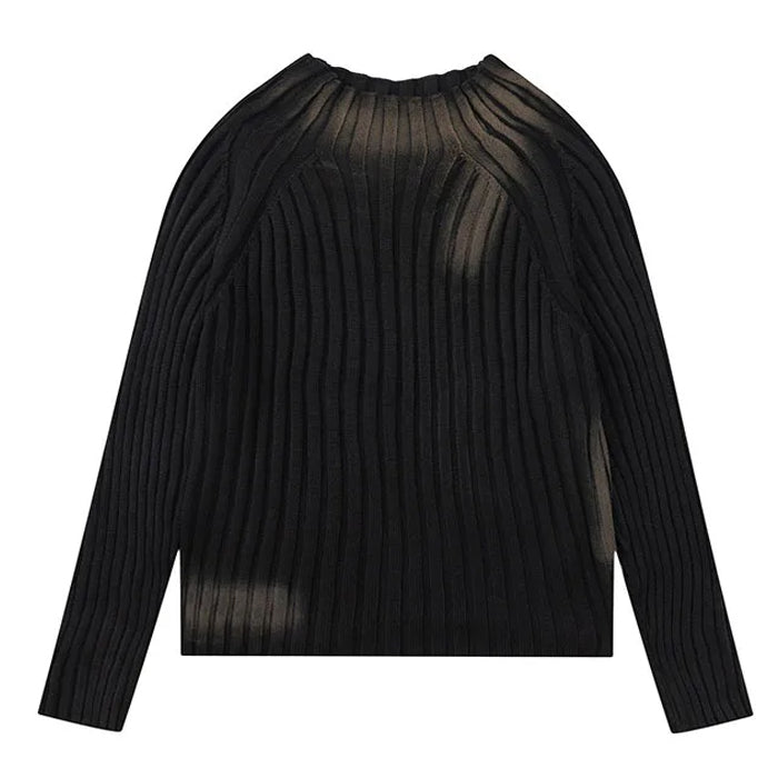 VILZSTUDIOS Retro distressed knit sweater for streetwear fashion