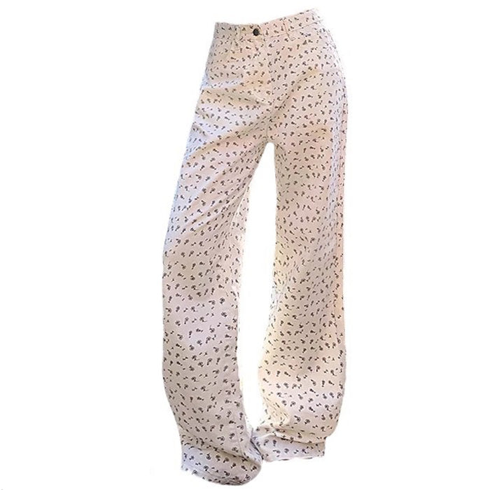 VILZSTUDIOS Retro floral print corduroy pants for stylish outfits