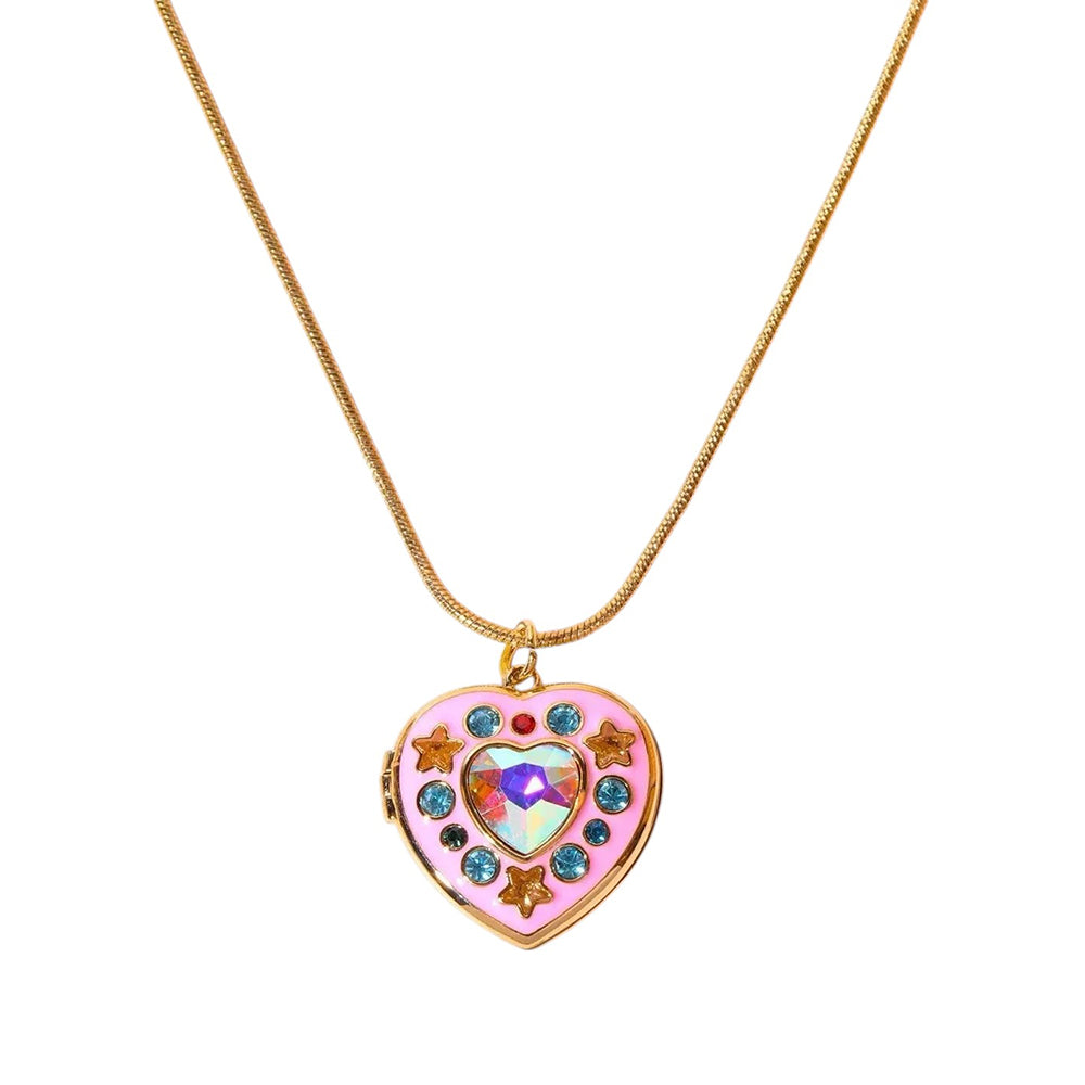 VILZSTUDIOS Stylish pendant necklace with colorful zircon stones