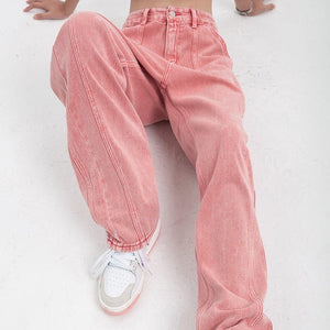 VILZSTUDIOS Stylish pink denim jeans for streetwear fashion
