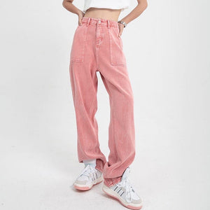 VILZSTUDIOS Stylish pink denim jeans for streetwear fashion