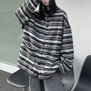 VILZSTUDIOS Retro striped cardigan sweater from VILZSTUDIOS
