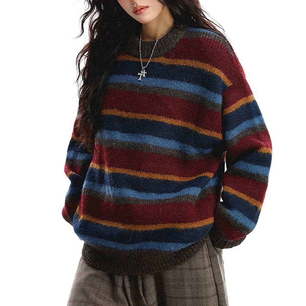 VILZSTUDIOS Striped knit sweater for casual style