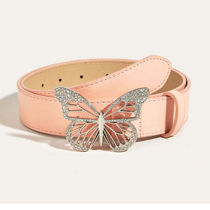 VILZSTUDIOS Stylish butterfly rhinestone buckle belt