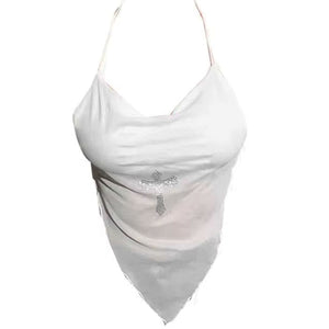 VILZSTUDIOS Y2K rhinestone scarf top for stylish outfits