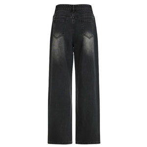 VILZSTUDIOS Rhinestone baggy denim jeans for streetwear fashion