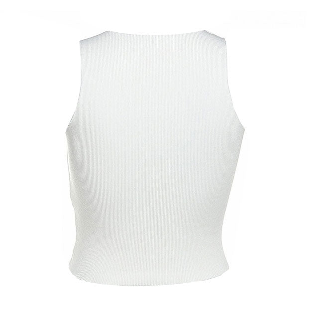 VILZSTUDIOS Ribbed button top for casual fashion
