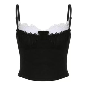 VILZSTUDIOS Stylish ruched lace cami top for streetwear fashion