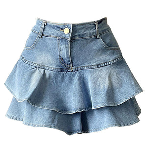 VILZSTUDIOS Ruffled denim skirt from VILZSTUDIOS