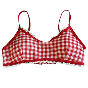 VILZSTUDIOS Ruffled gingham bra top for stylish summer wear