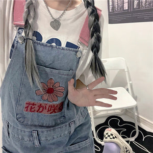 VILZSTUDIOS Sakura stitch dungaree shorts for streetwear fashion