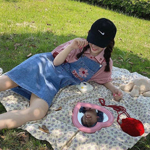 VILZSTUDIOS Sakura stitch dungaree shorts for streetwear fashion