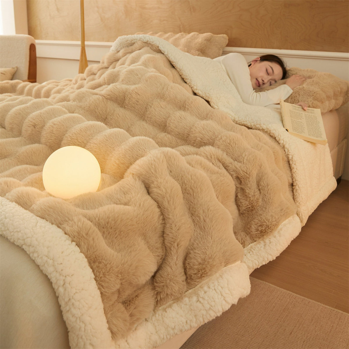 Sculpted Wave Sherpa Throw Blanket