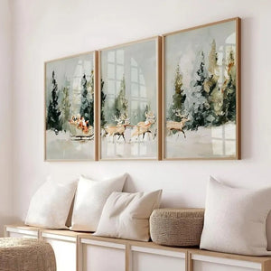 VILZSTUDIOS serene winter landscape canvas art prints set