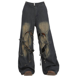 VILZSTUDIOS Wide leg skater jeans with heart cutouts