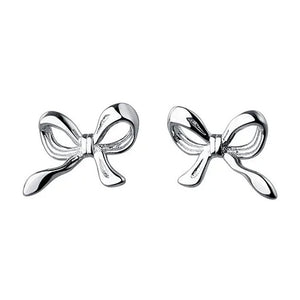 VILZSTUDIOS Minimalist bow stud earrings in sterling silver