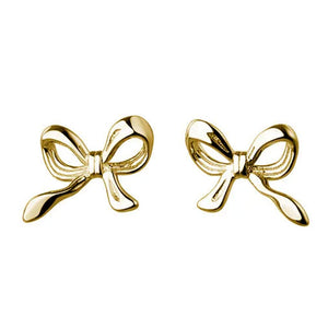 VILZSTUDIOS Minimalist bow stud earrings in sterling silver