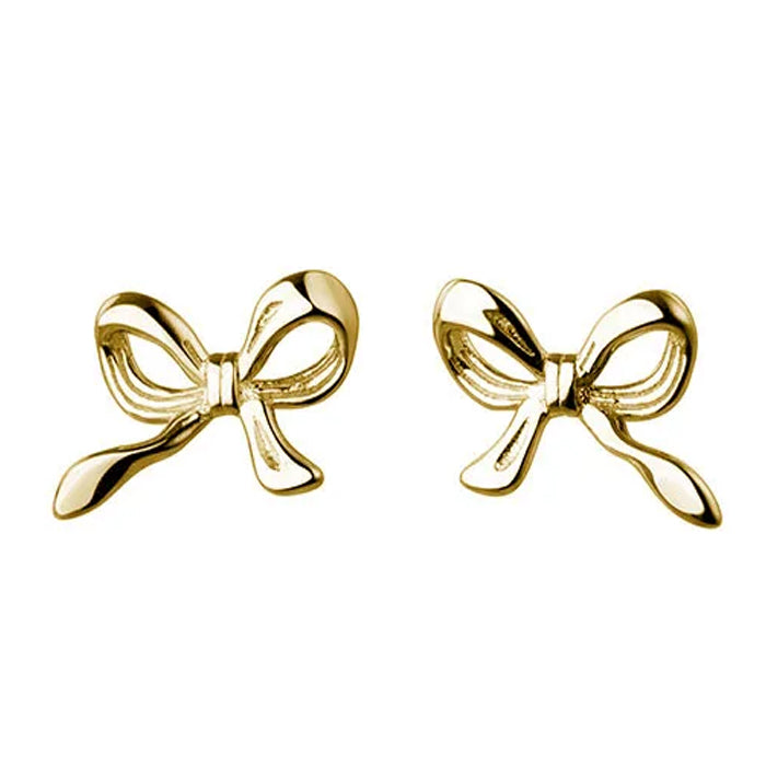 VILZSTUDIOS Minimalist bow stud earrings in sterling silver