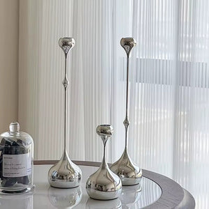 VILZSTUDIOS Sleek silver candle holder for modern home decor