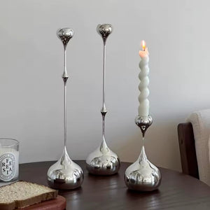 VILZSTUDIOS Sleek silver candle holder for modern home decor