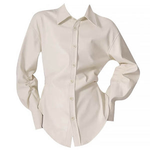 VILZSTUDIOS Sleek structured vegan leather shirt for modern fashion