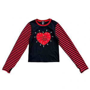 VILZSTUDIOS Chic striped sleeve streetwear top