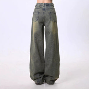 VILZSTUDIOS Stylish ripped wide-leg jeans with star cutouts