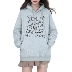 VILZSTUDIOS Gray hoodie with star embroidery design