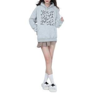 VILZSTUDIOS Gray hoodie with star embroidery design