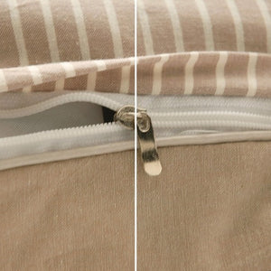 VILZSTUDIOS Tan striped, denim blue striped, or tan gingham bed pillow with matching piping