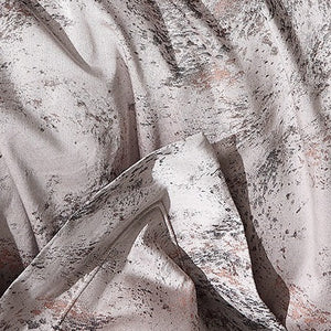 VILZSTUDIOS taupe and charcoal-gray marbled satin bedding set with wide flanged borders