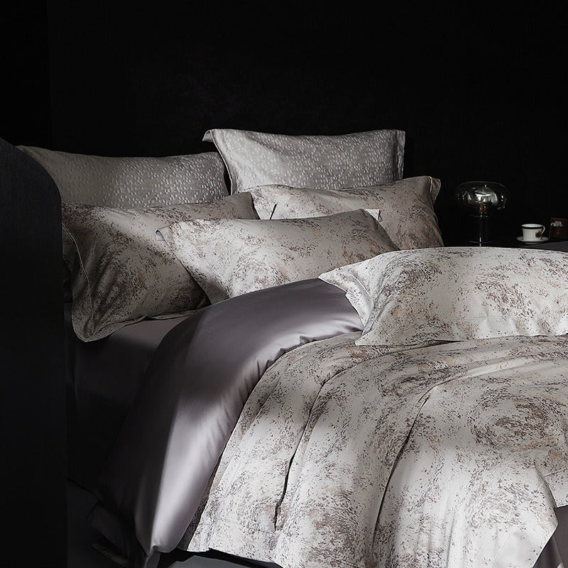 Taupe Marble Bedding Set